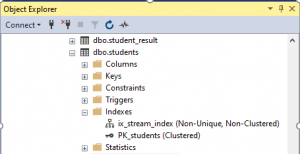 sql enable index on table
