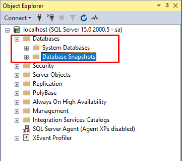 sql server object explorer